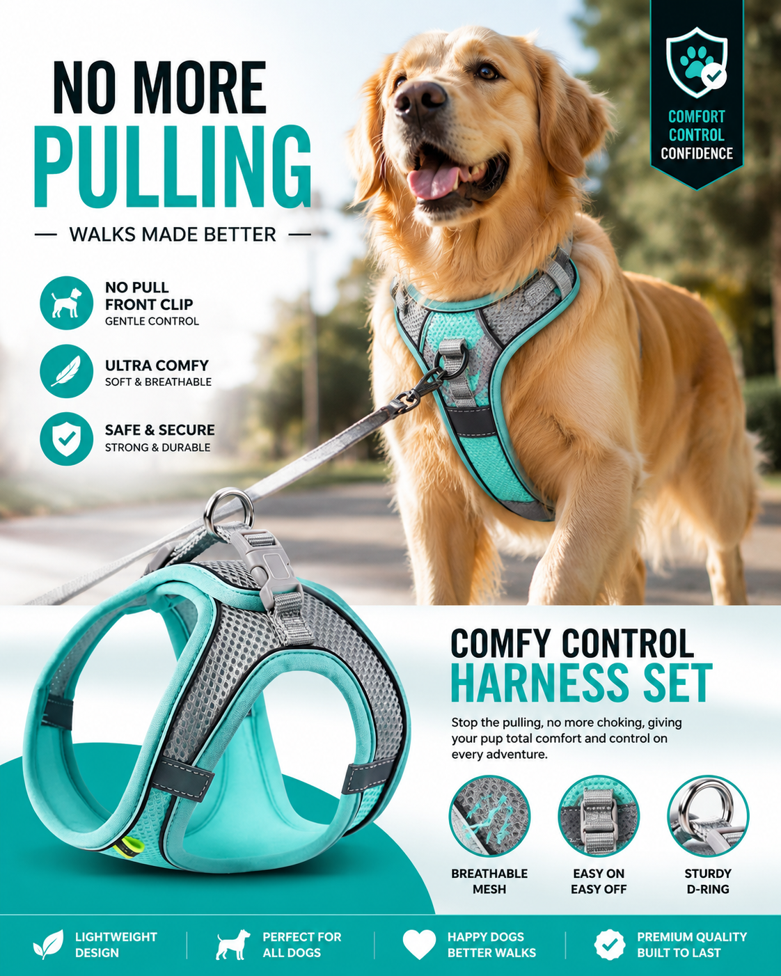 Comfy Control Pet Harness Set